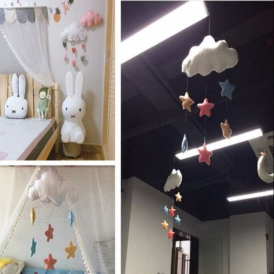 Nordic star cloud DIY hanging wall decorations baby bedroom photography accessories christmas best decor gift baby Mobile hanger ornament