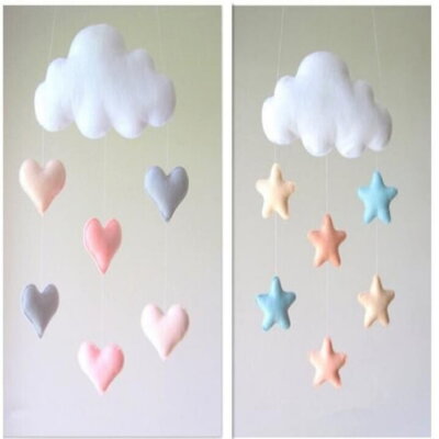 Nordic star cloud DIY hanging wall decorations baby bedroom photography accessories christmas best decor gift baby Mobile hanger ornament