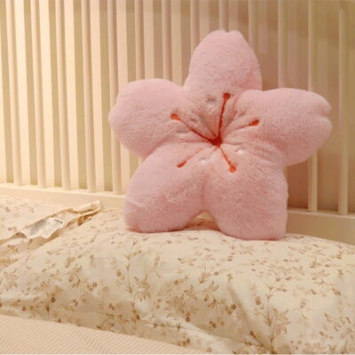 Ins Cherry Petals Pillow Girl Bedroom Living Room Decor Bay Window Floor Seat Cushion Plush Tatami Cherry Blossom Cushion