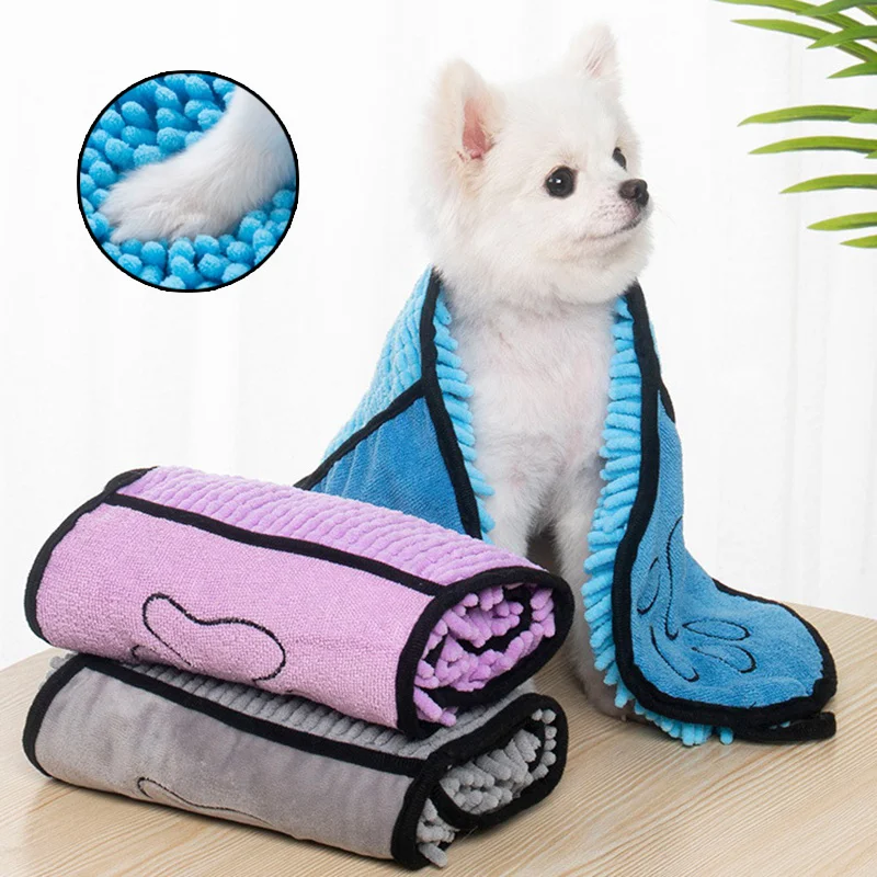 Dogs Cats Towels Super Absorbent Dog Bathrobe Microfiber Bath Towels Quick-Drying Cat Bath Towel For Pet Towel Dog Towels Pet Products